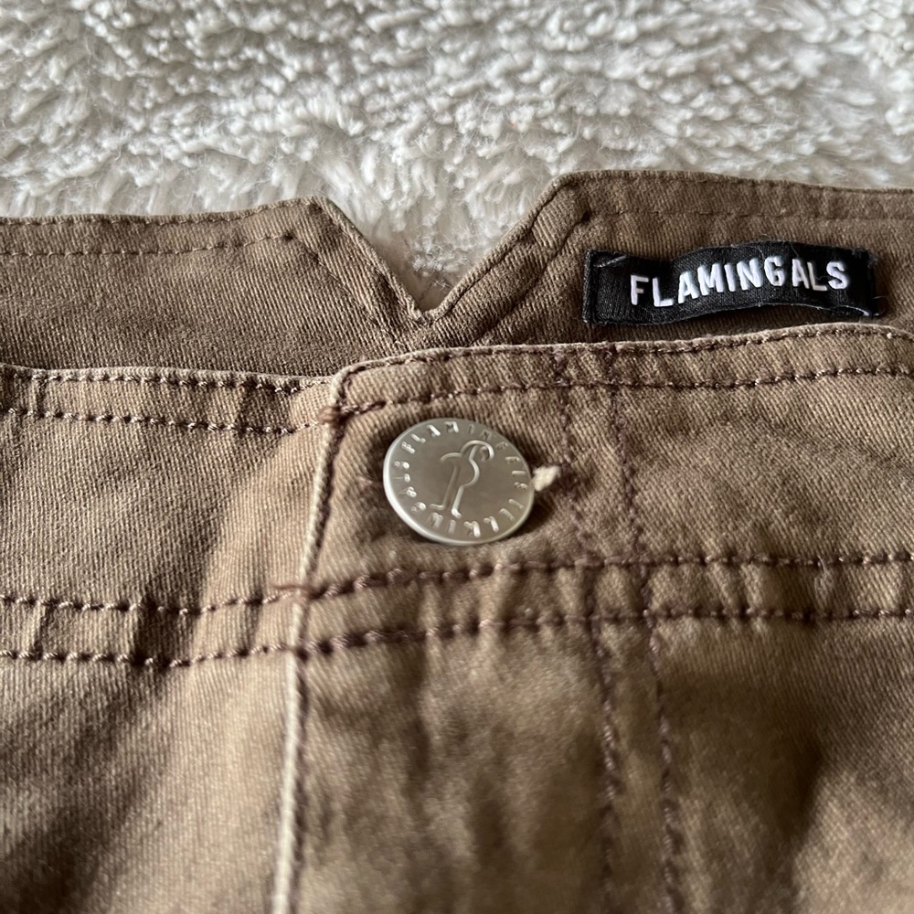 Flamingals Women’s Straight Leg Jeans in Khaki 4x/18-20 label size